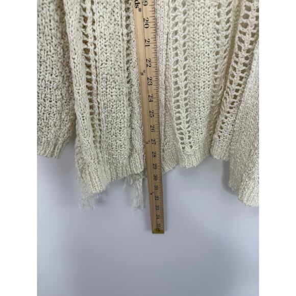 Cupcakes and Cashmere Open Knit Fringe Cardigan XS Boho Coastal Grandma - Picture 6 of 7